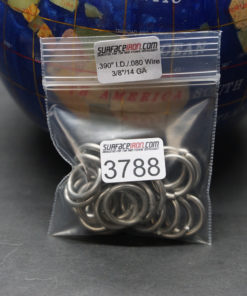 Stainless Steel Rings 14 GA - 3/8" - Bag of 24