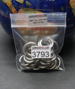 Stainless Steel Rings 12 GA - 3/8" - Bag of 24