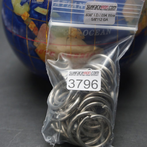 Stainless Steel Rings 12 GA - 5/8" - Bag of 24