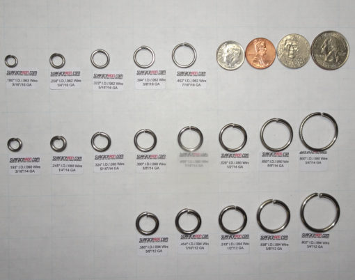 Stainless Steel Rings 18 GA - 1/4" - Bag of 24