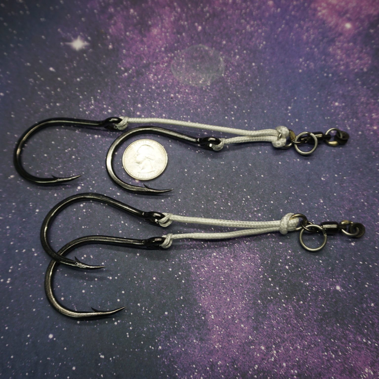 Super Duty Vertical Jig Double Assist hook rig with Swivel (2 Pack