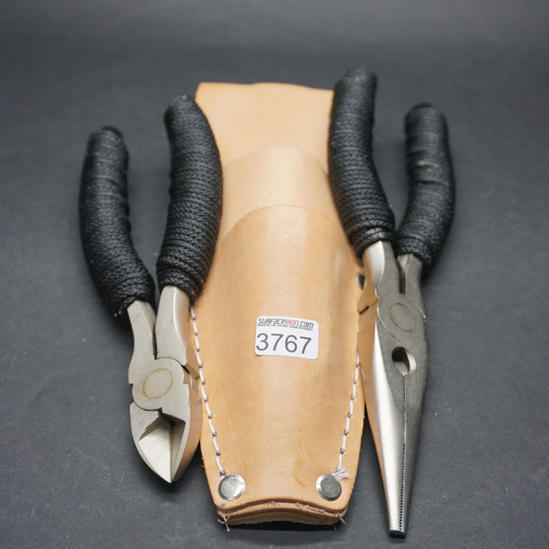 Leather Sheath W/ Titanium Coated 7" Pliers and Dykes