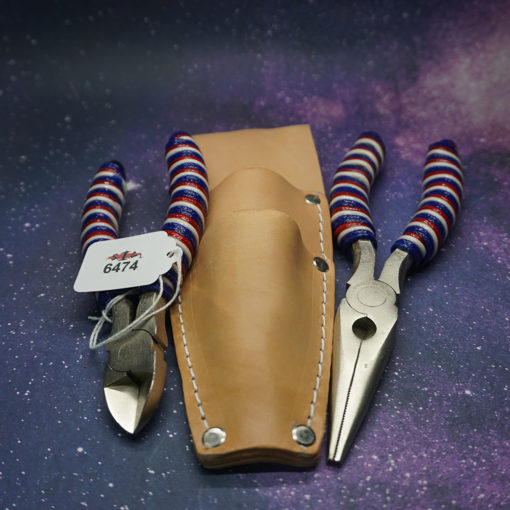 Leather Sheath W/ Titanium Coated Pliers - American Flag