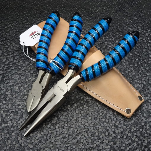 Leather Sheath W/ Titanium Coated 7" Pliers and Dykes